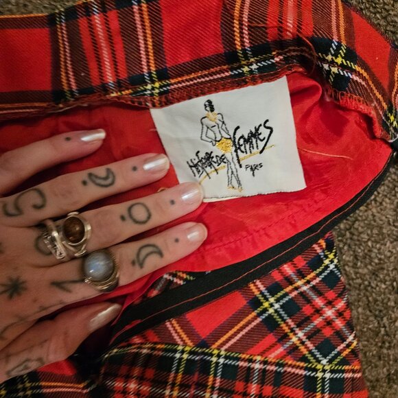 vintage histoire de femme paris midi tartan skirt - Picture 2 of 4
